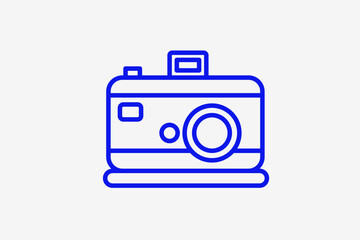 photo camera illustration in line style design. Vector illustration.