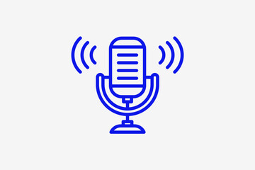 microphone illustration in line style design. Vector illustration.