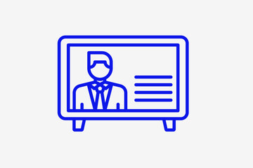 tv news illustration in line style design. Vector illustration.