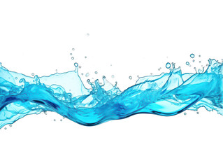Turquoise liquid wave splash water isolated on transparent background, transparency image, removed background