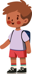 Child, boy student going to school.