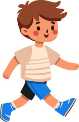 Child, boy student going to school.