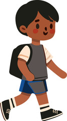 Child, boy student going to school.