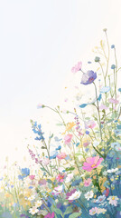 Obraz na płótnie Canvas A peaceful meadow with wildflowers Calmness atmospheric photo footage for TikTok, Instagram, Reels, Shorts
