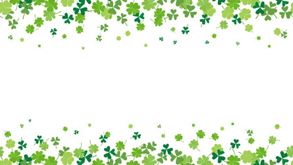 Clover shamrock leaf isolated vector irish pattern St Patrick day green four lucky grass leaves symbol border banner