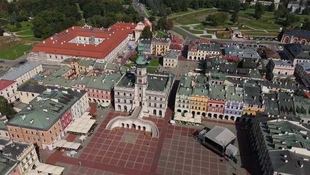 Beautiful Landscape Old Town Market Square Zamosc Aerial View Poland