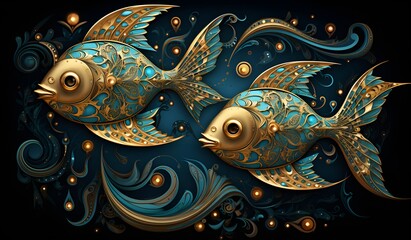 zodiac signs, Pisces, astrology, runes, metal medallion, medallion, analysis of horoscopes, celestial sphere with vertices at the poles of the ecliptic