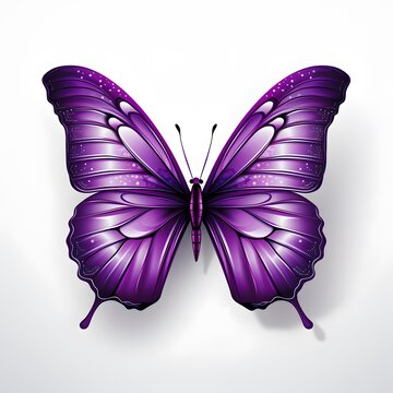 a purple butterfly with white spots