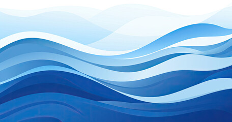 Fototapeta premium Blue and White Background With Wavy Waves