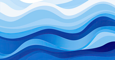 Blue and White Background With Wavy Waves