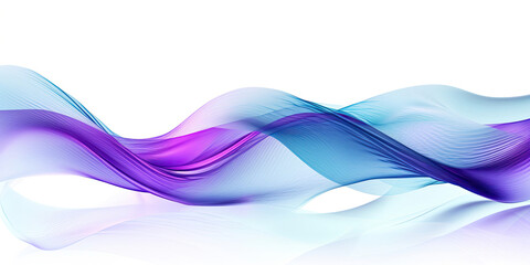 Blue and Purple Wave on White Background