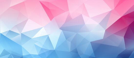 Modern abstract design with light pink and blue triangle mosaic for a leaflet.