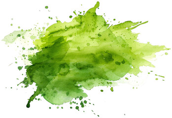 Green Watercolor Splash Clipart - Transparent PNG Isolated on White
