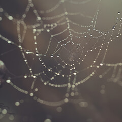 spider web with dew drops