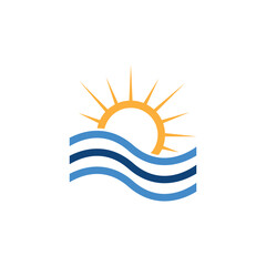 Obraz premium Sun wave logo, sun minimalist logo