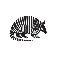 "Shielded Shadows Vector art: Armadillo Vector Silhouette, Perfect for Nature Designs, Wildlife Themes, Armadillo illustration.