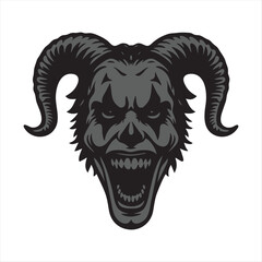 skull head joker. icon logo vector isolated white background