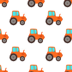 seamless pattern with tractor