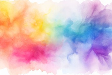 A beautifully crafted watercolor rainbow painted on a pristine white background, showcasing vibrant...