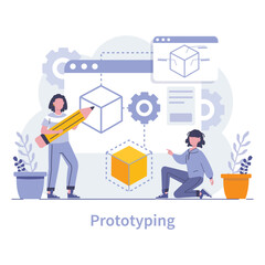 Product development concept. Flat vector illustration.