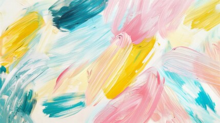Swirls of pastel colored paint strokes create an abstract tapestry on a textured canvas, each stroke a vibrant expression of artistic creativity and spring's palette.