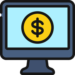 Computer Online Money Icon