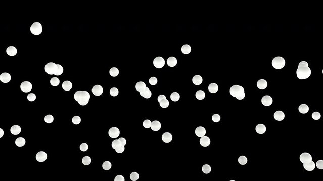Animated white plain ping pong or table tennis balls spontaneous exploding or dancing or bursting against transparent background.