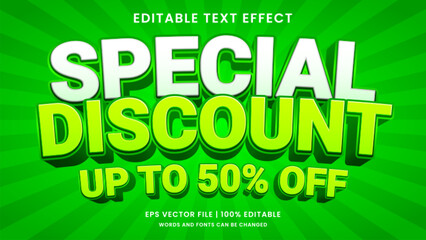 Fototapeta premium Special discount editable text effect template