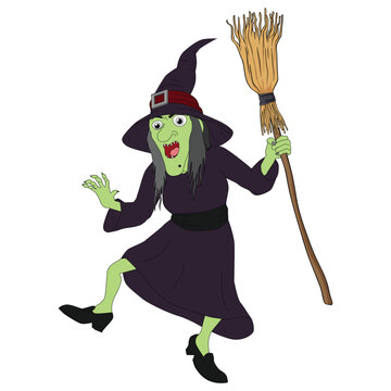 Witch cartoon character design stock | adobe stock