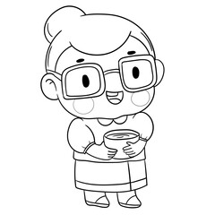 Happy Songkran Festival line art 