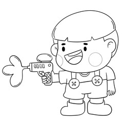 Happy Songkran Festival line art 