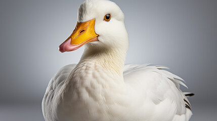 beautiful white duck photo, generative ai