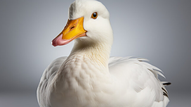 beautiful white duck photo, generative ai