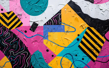 A vibrant journey through time with an abstract pop-art background, encapsulating the bold color...