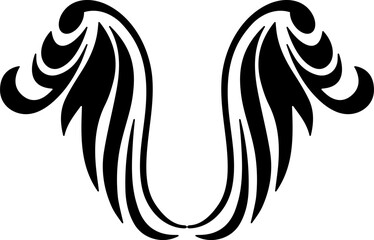 Wings Tattoo Design black vector silhouette image