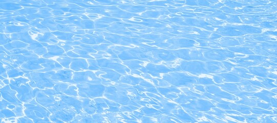 Clear blue water wave texture background, Closeup of bright transparent calm water surface texture...