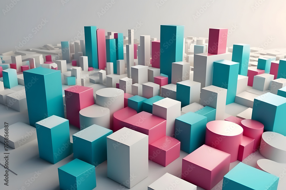 Poster abstract 3d business background design with copy space, minimal style backdrop for presentations and