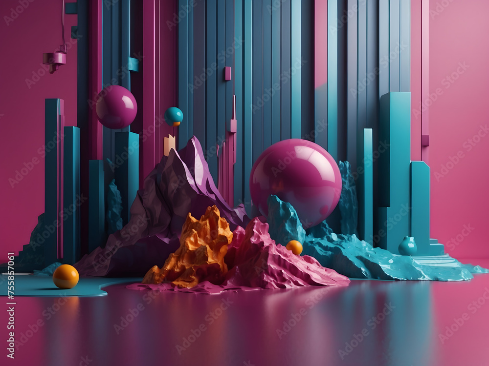 Poster abstract 3d business background design with copy space, minimal style backdrop for presentations and