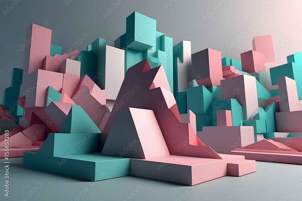 Poster abstract 3d business background design with copy space, minimal style backdrop for presentations and