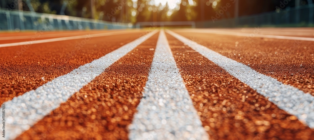 Poster abstract blurred sports background with two thirds copy space for left side text placement