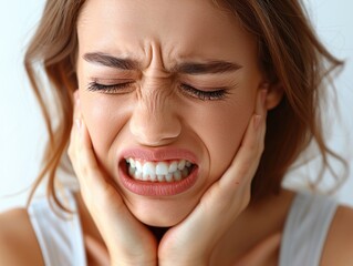A person suffering from a severe toothache