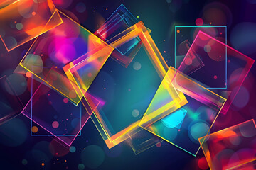 Abstract colorful square frame wallpaper background. - obrazy, fototapety, plakaty