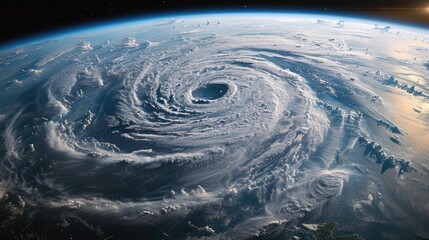 A space adventure to observe Earths climate from above, learning about cyclones and weather, - obrazy, fototapety, plakaty