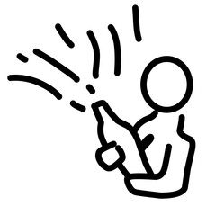 Happy line icon the icons as fun, enjoy, party, good mood, celebrate.