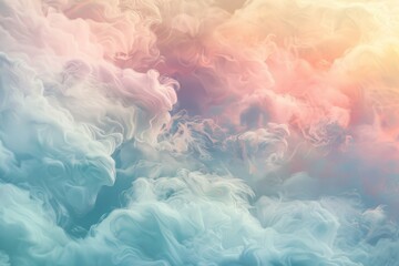 Fototapeta na wymiar Dreamy pastel cloudlike texture background - Ethereal background with a cloud-like texture bathed in dreamy pastels, evoking a sense of tranquility and wonder