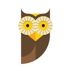 Owl Bird Flat Logo Mark 