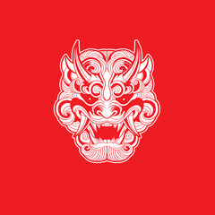 Hand Drawn Foo Dog Illustration Stock Vector	