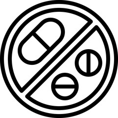 No Drugs Sign Icon