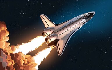 Space shuttle launching into orbit