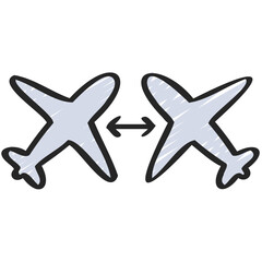 Planes Crossing Paths Icon